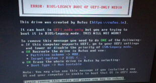 Πρόβλημα με Error: Bios/Legacy Boot of UEFI-Only media η λύση