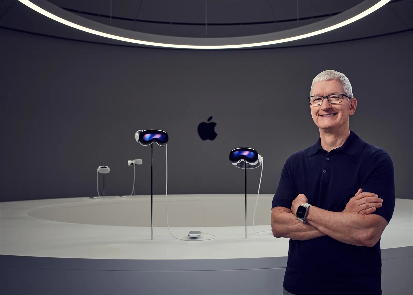 Tim Cook with Apple Vision