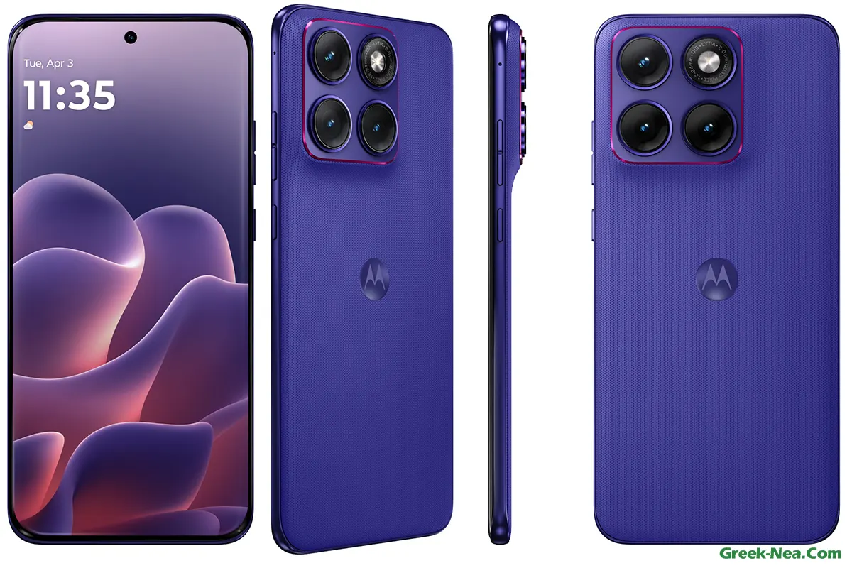 Motorola Edge 70 Fusion σε βαθύ μπλε Orient Blue χρώμα