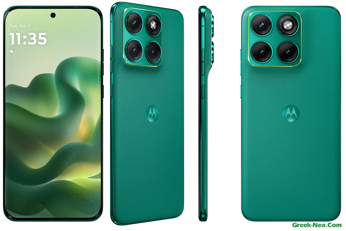 Motorola Edge 70 Fusion σε πράσινο Sporting Green χρώμα