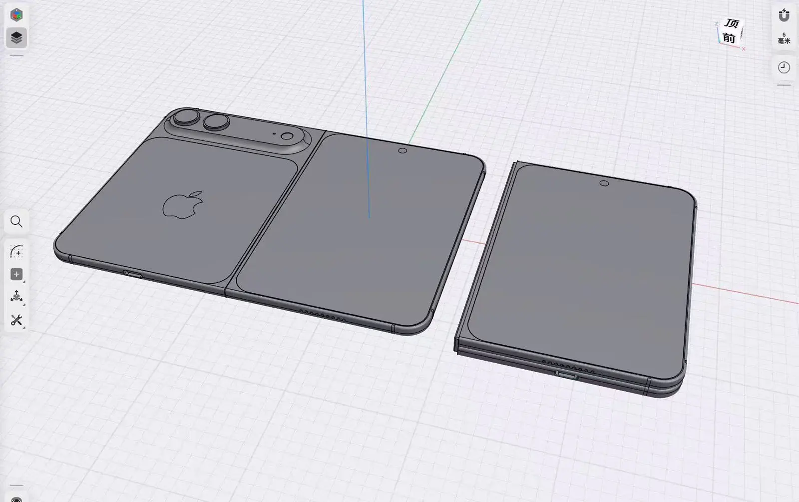 iPhone Fold CAD μπρος και πίσω
