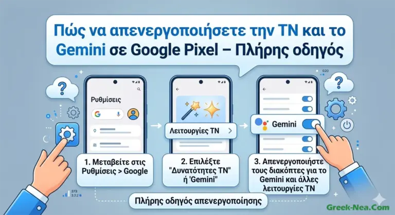 Πώς να απενεργοποιήσουμε την ΤΝ και το Gemini σε Google Pixel